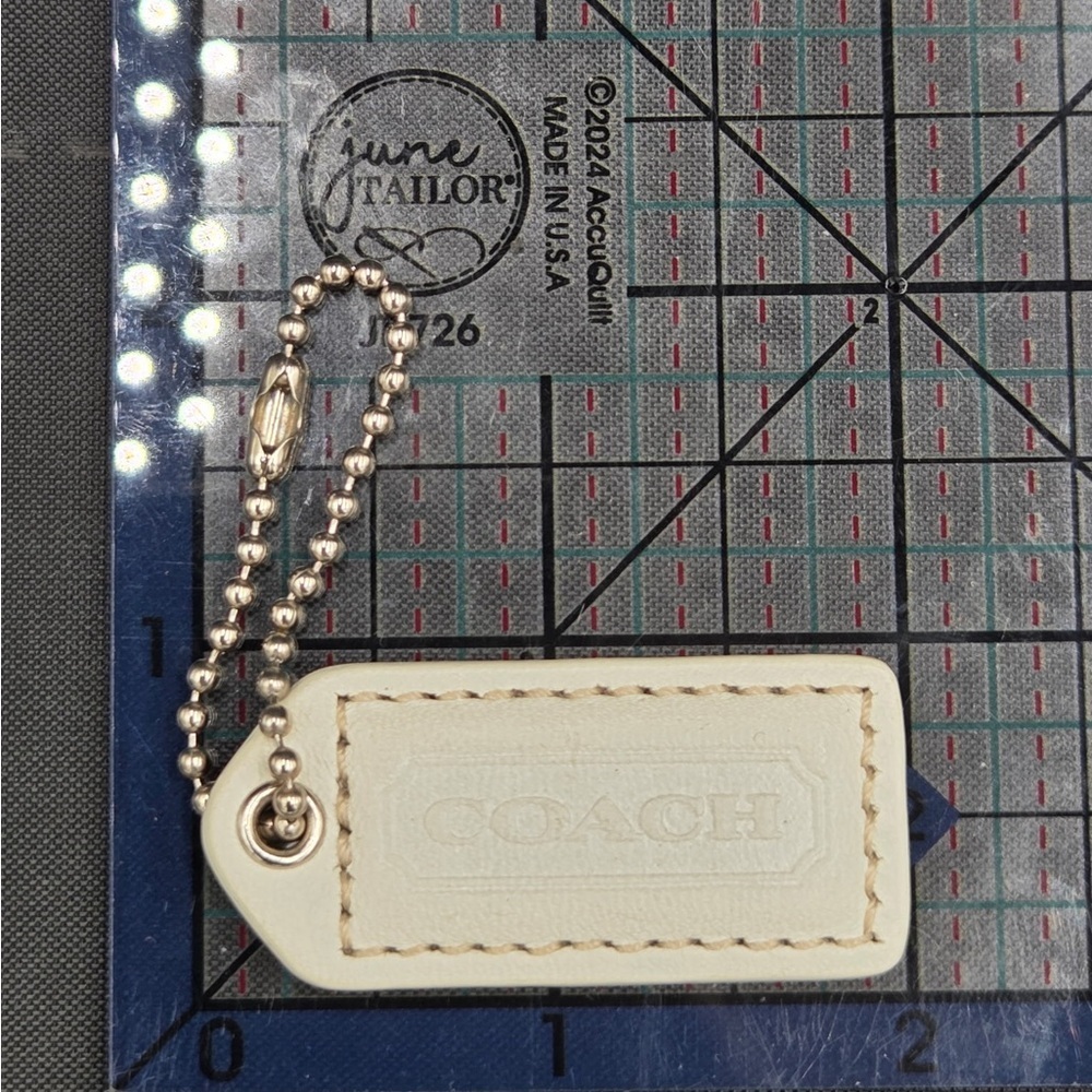 Coach Off-White Leather Bag Tag